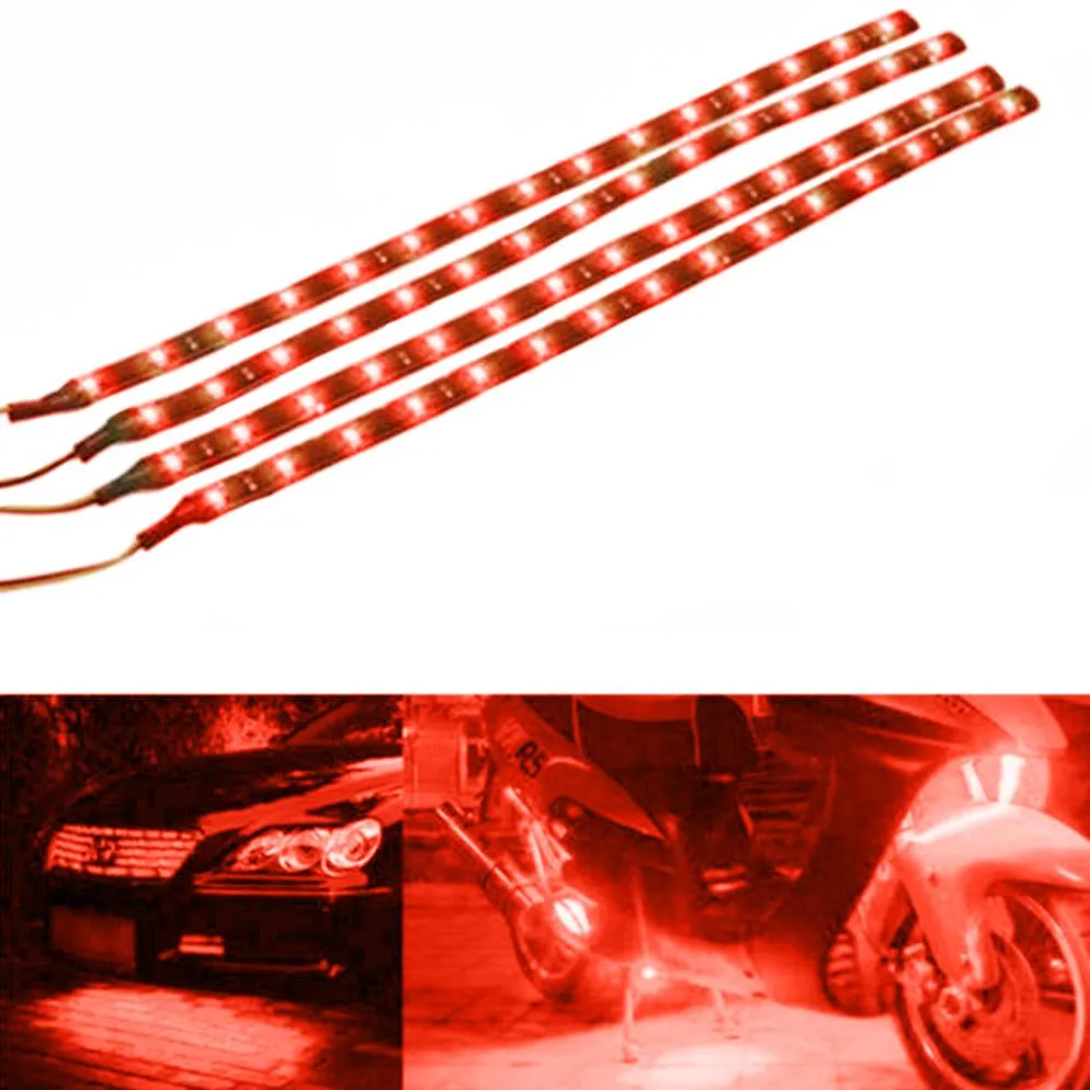 10-Piece: 12" 15SMD Waterproof 12V Flexible LED Strip Light For Car