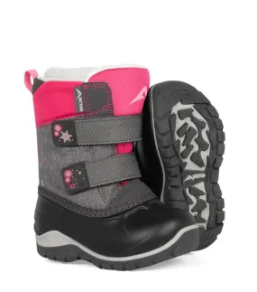 Acton Kiddy Baby Girls' Winter Boots with Removable Felt -40°F / -40°C - Grey/Pink