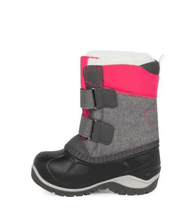 Acton Kiddy Baby Girls' Winter Boots with Removable Felt -40°F / -40°C - Grey/Pink