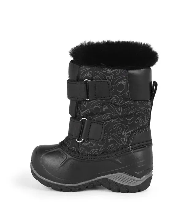 Acton Toddler Funky Black Winter Boots with Removable Felt -40°F / -40°C - Black/Pink