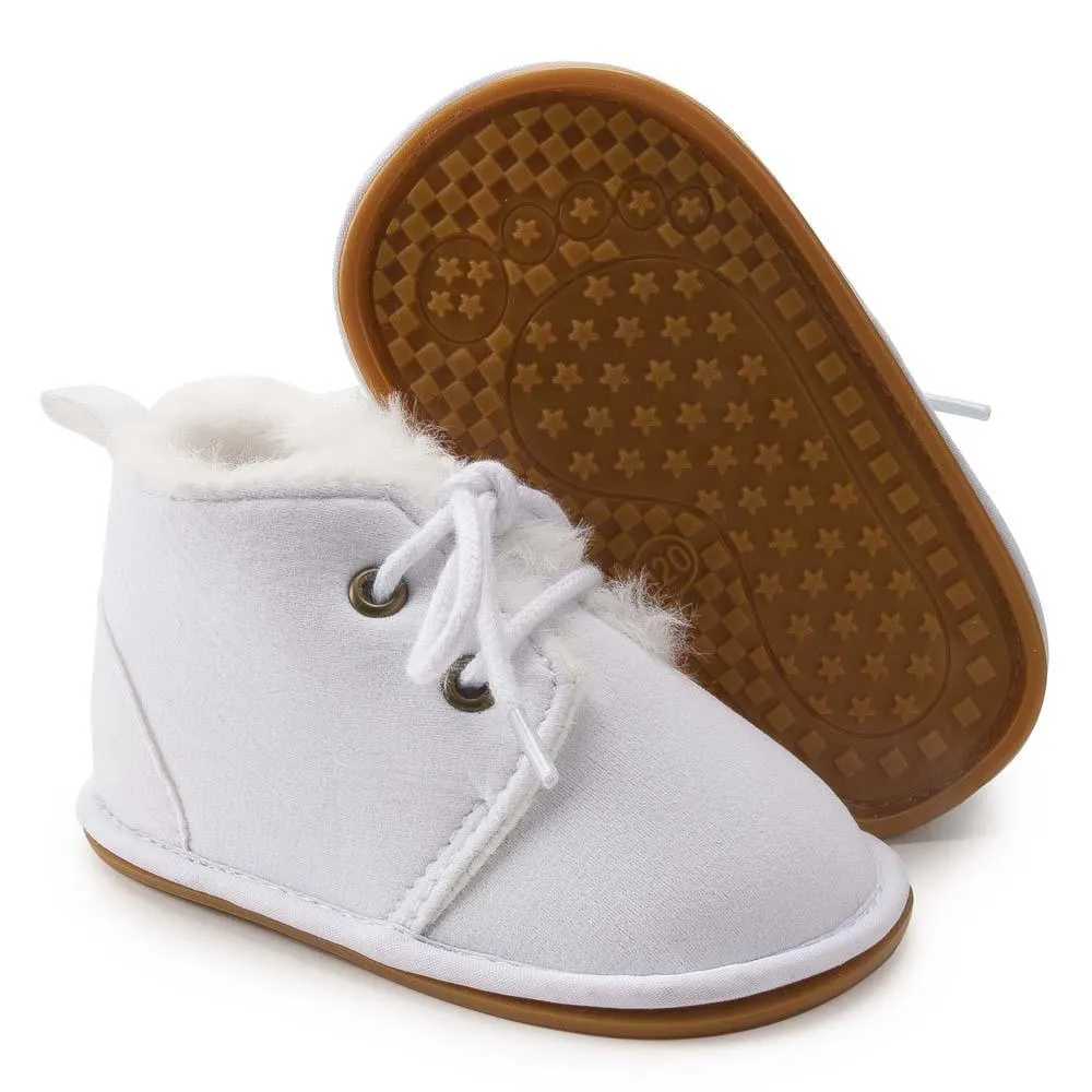 Baby Girls Winter Warm Lace Up Fur Boots Wholesale