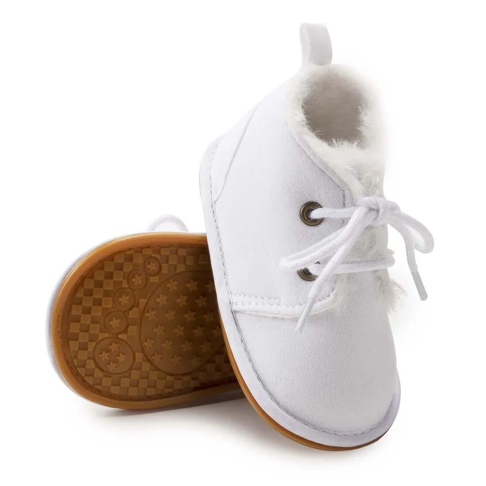 Baby Girls Winter Warm Lace Up Fur Boots Wholesale