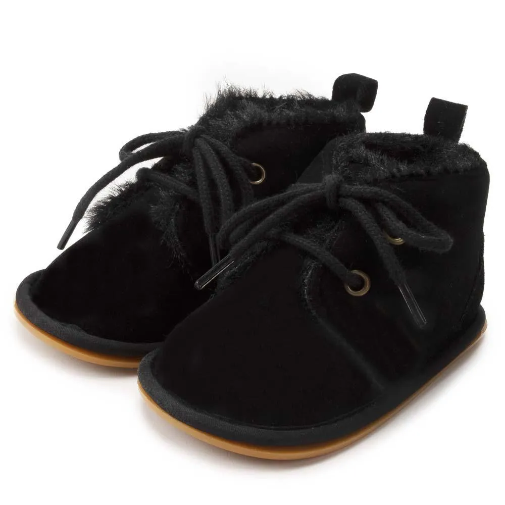 Baby Girls Winter Warm Lace Up Fur Boots Wholesale