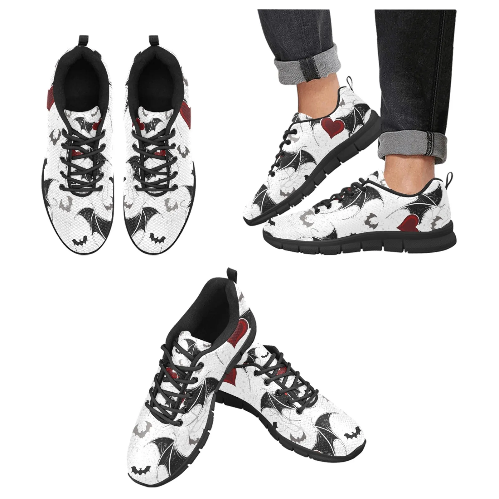 Bats And Hearts Breathable Sneakers