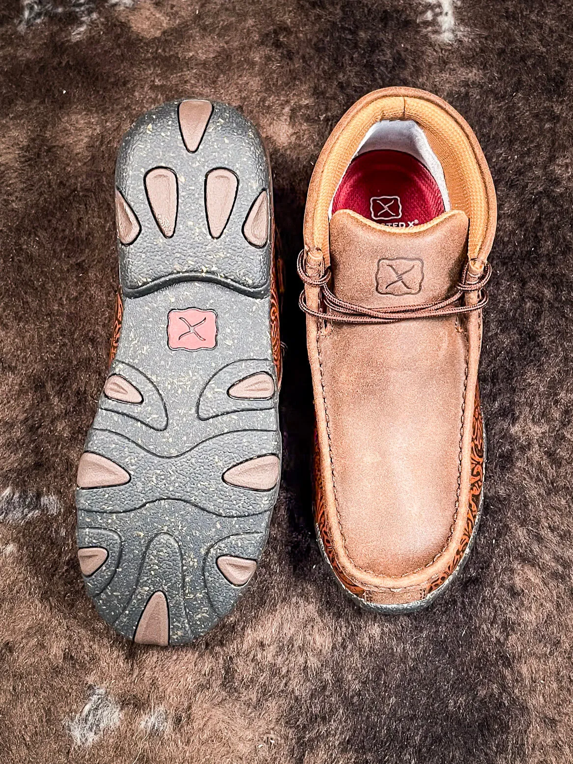 Bella Twisted X Chukka Driving Moc - Brown & Tooled Brown