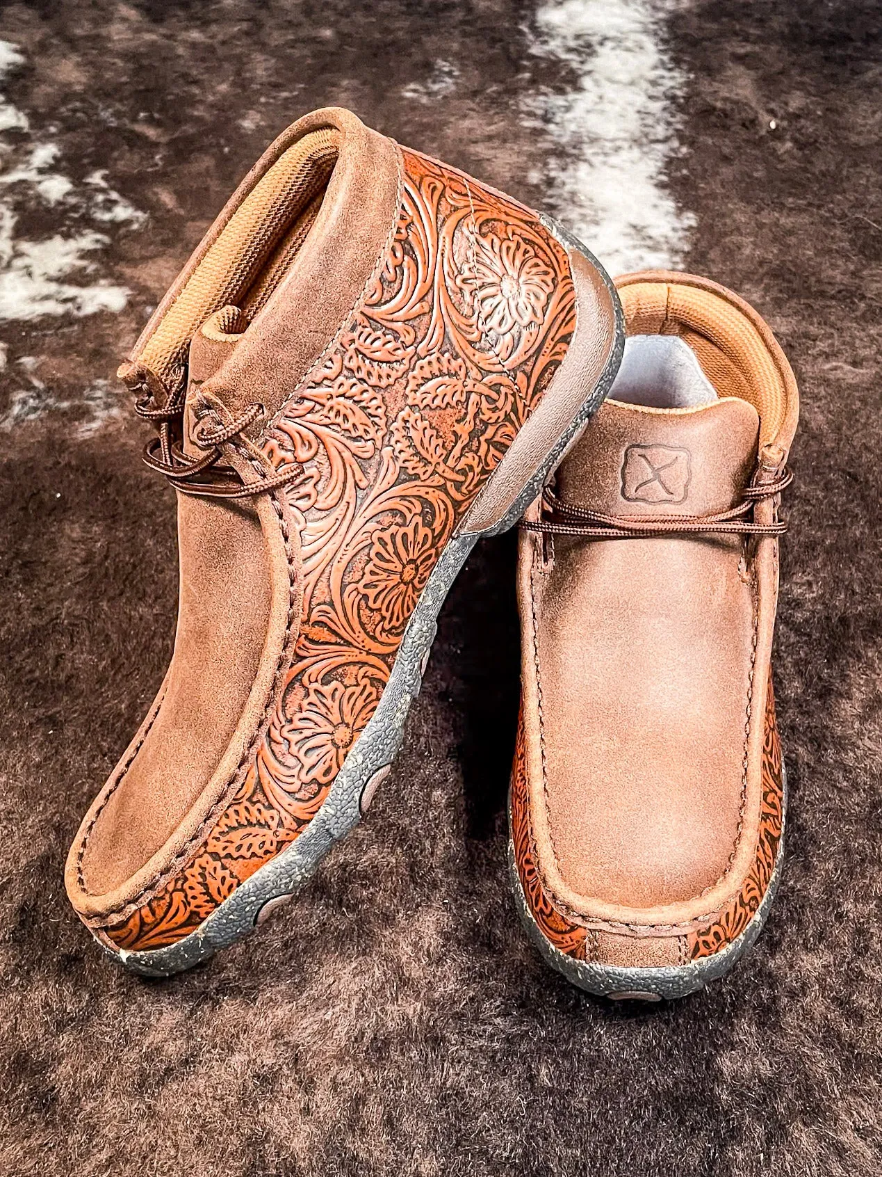 Bella Twisted X Chukka Driving Moc - Brown & Tooled Brown