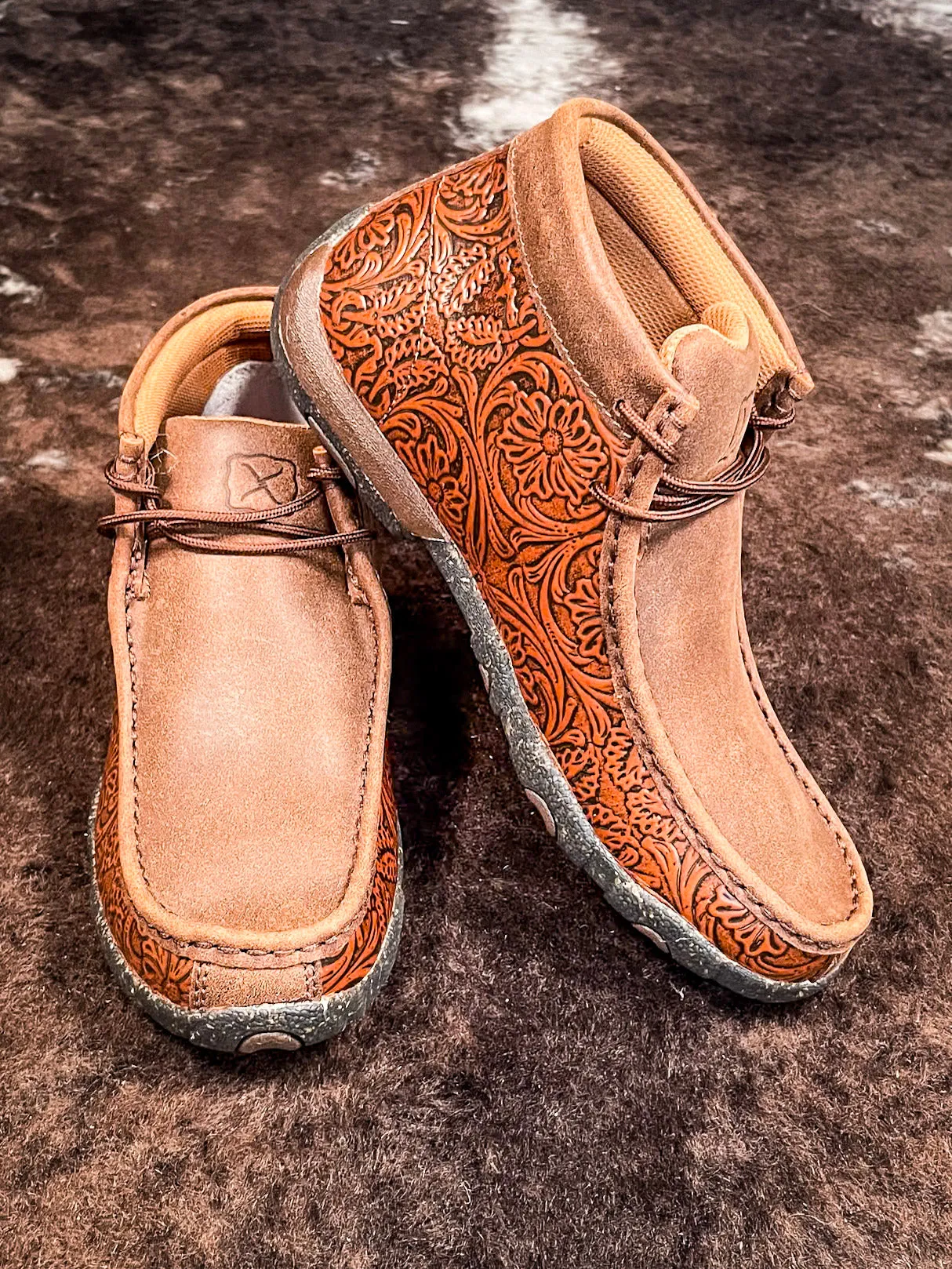 Bella Twisted X Chukka Driving Moc - Brown & Tooled Brown