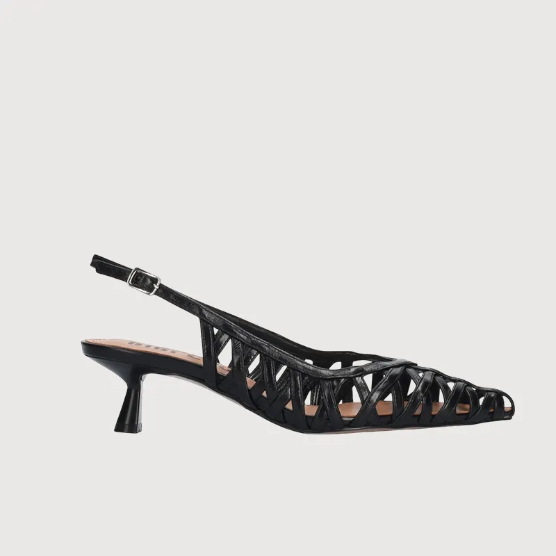 Bibi Lou Liala 45 Black Sling back Heels