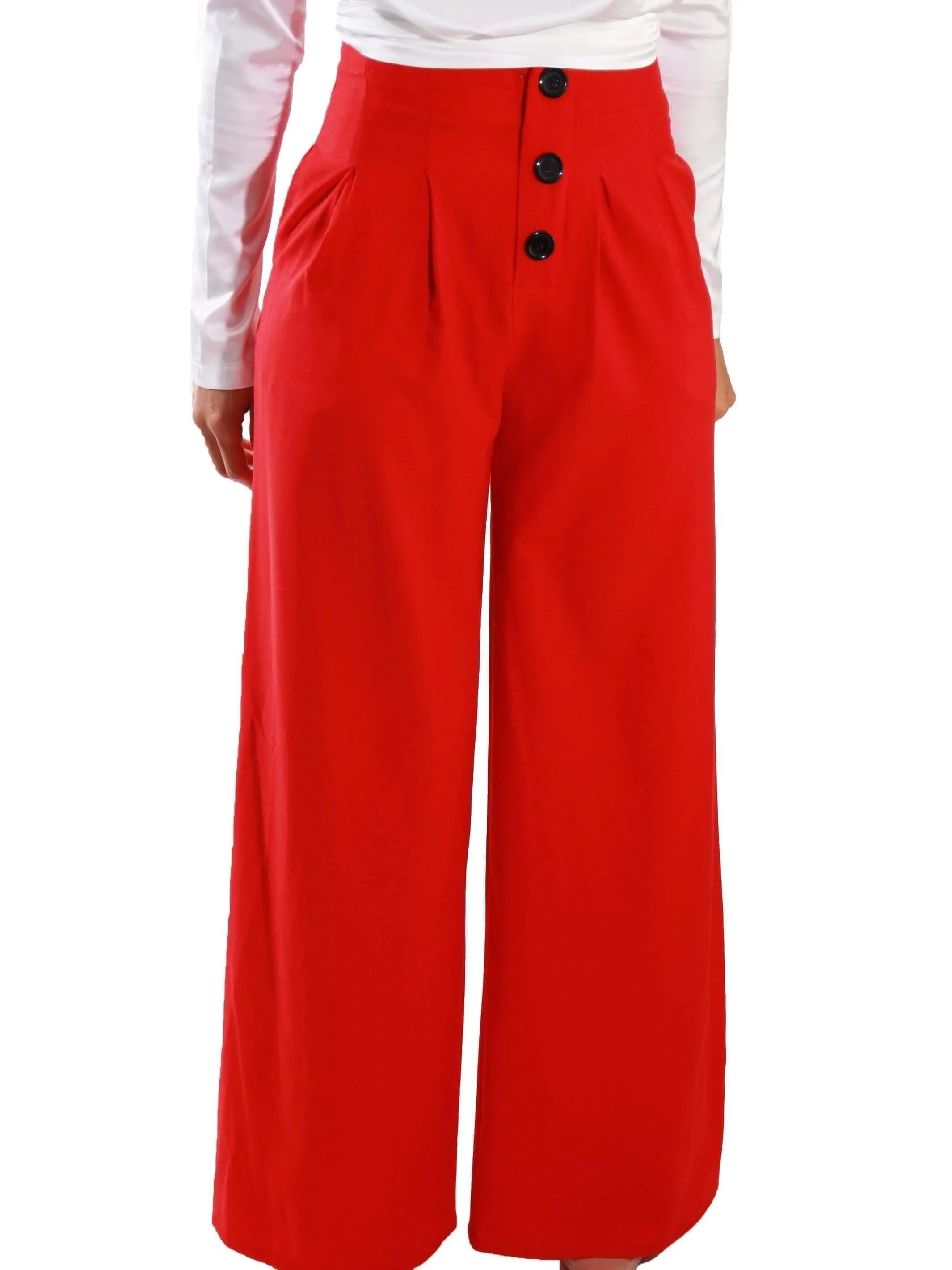Bold Standard | Red Palazzo Pants