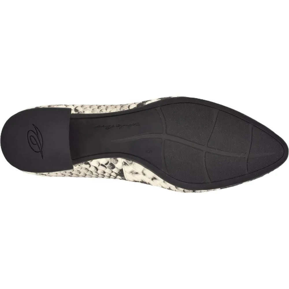 Caldise Ivory Snake Print Leather Easy Spirit Low Heel Pumps