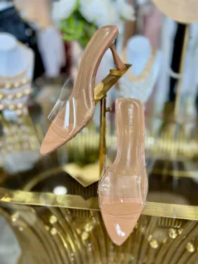 Cana- Nude Patent Mule Heels