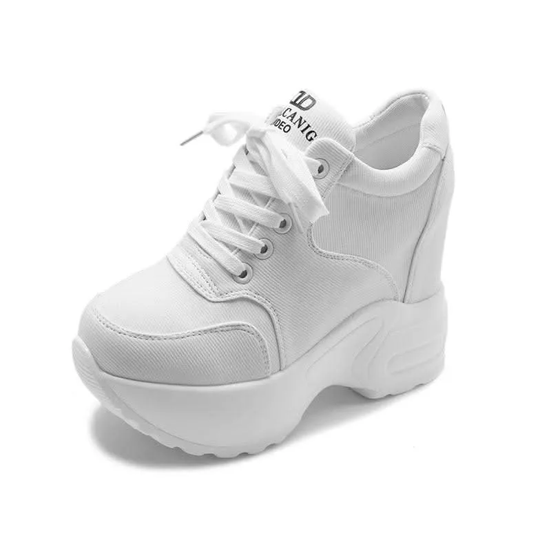 Chunky Wedge Sneakers | Breathable Fabric for Women
