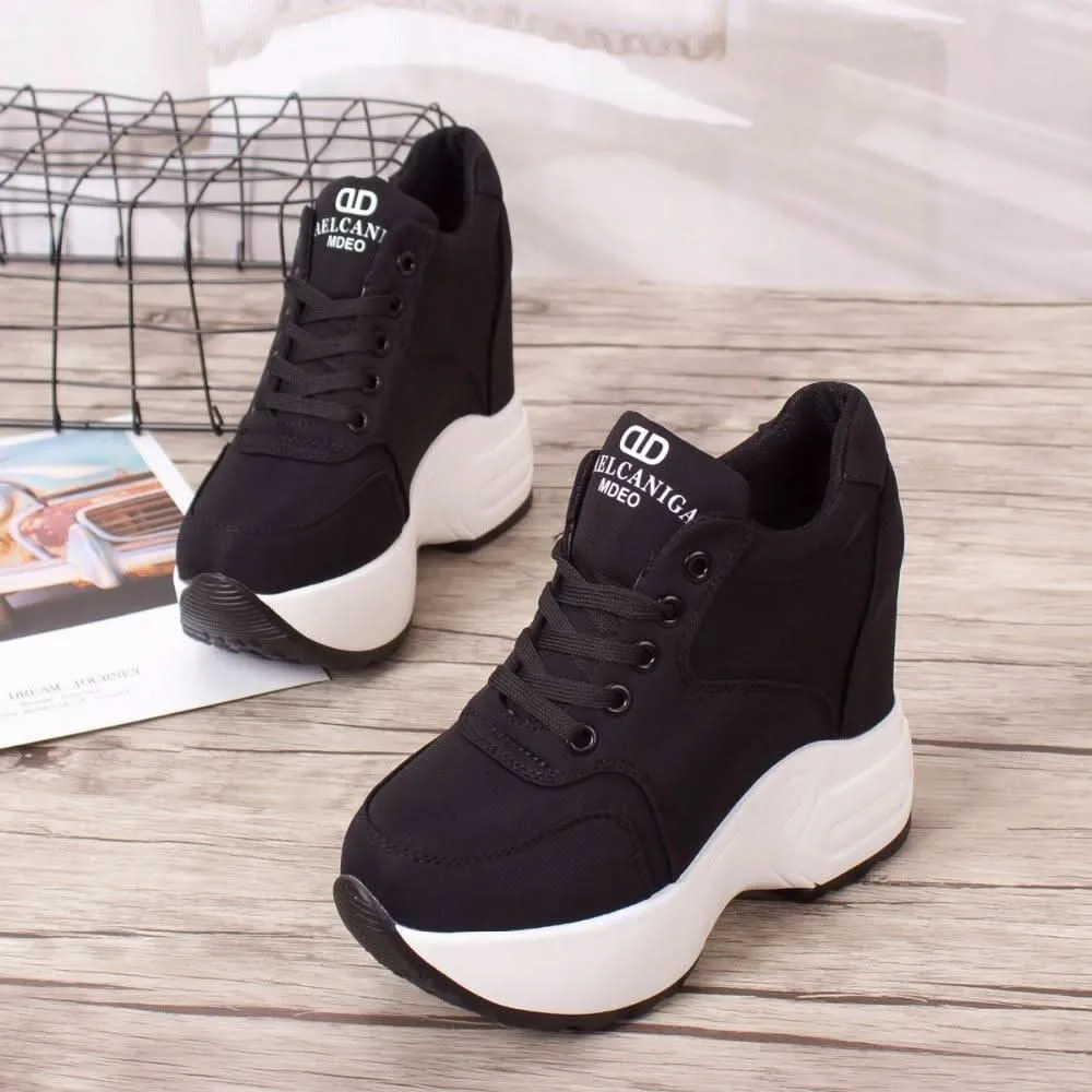 Chunky Wedge Sneakers | Breathable Fabric for Women
