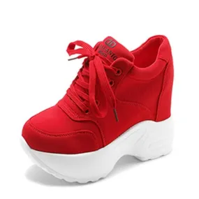 Chunky Wedge Sneakers | Breathable Fabric for Women