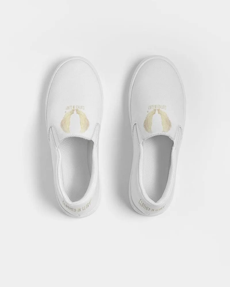 Clothed In Glory Signature Wear Large Classic Logo Women's Slip-On Canvas Shoes