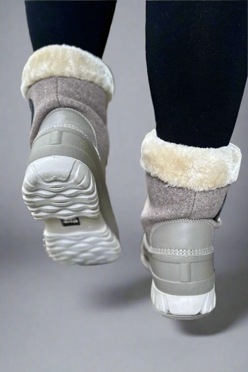 Cozy Lined Lace Up Winter Boot - Mushroom