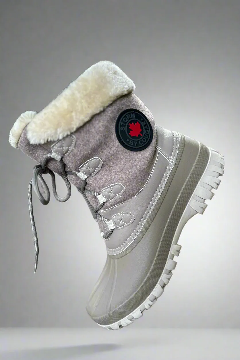 Cozy Lined Lace Up Winter Boot - Mushroom