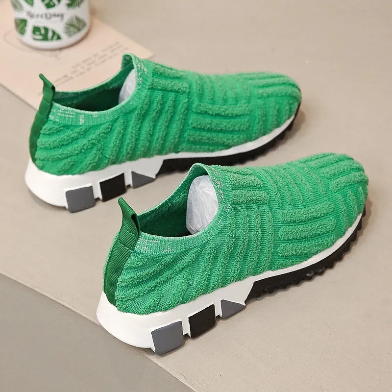 Cuzcare Women Orthopedic Shoes Knit Slip-on Comfy Leisure Sneakers
