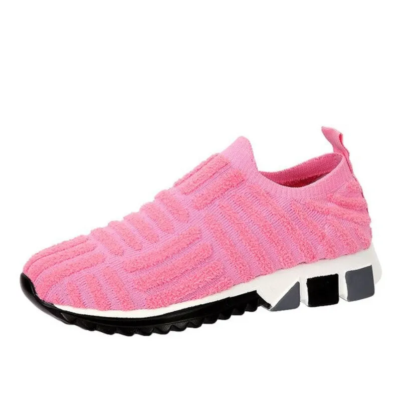 Cuzcare Women Orthopedic Shoes Knit Slip-on Comfy Leisure Sneakers