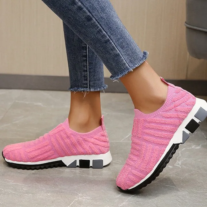 Cuzcare Women Orthopedic Shoes Knit Slip-on Comfy Leisure Sneakers
