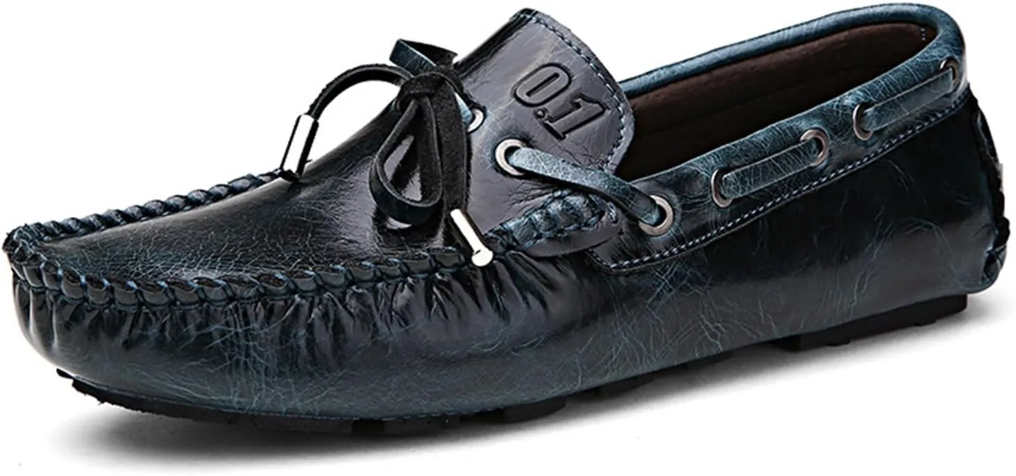 Dress Shoes for Men British Retro Genuine Leather Men's Loafers Slip-on Business Casual Leather Shoes