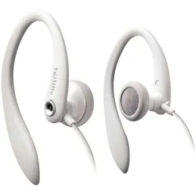 Flexible Earhook Headphones, White