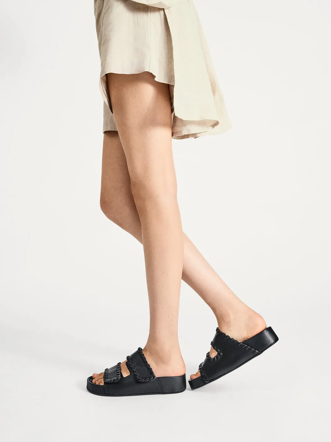 Furlo Stitch Nocciola Leather Comfy sandals