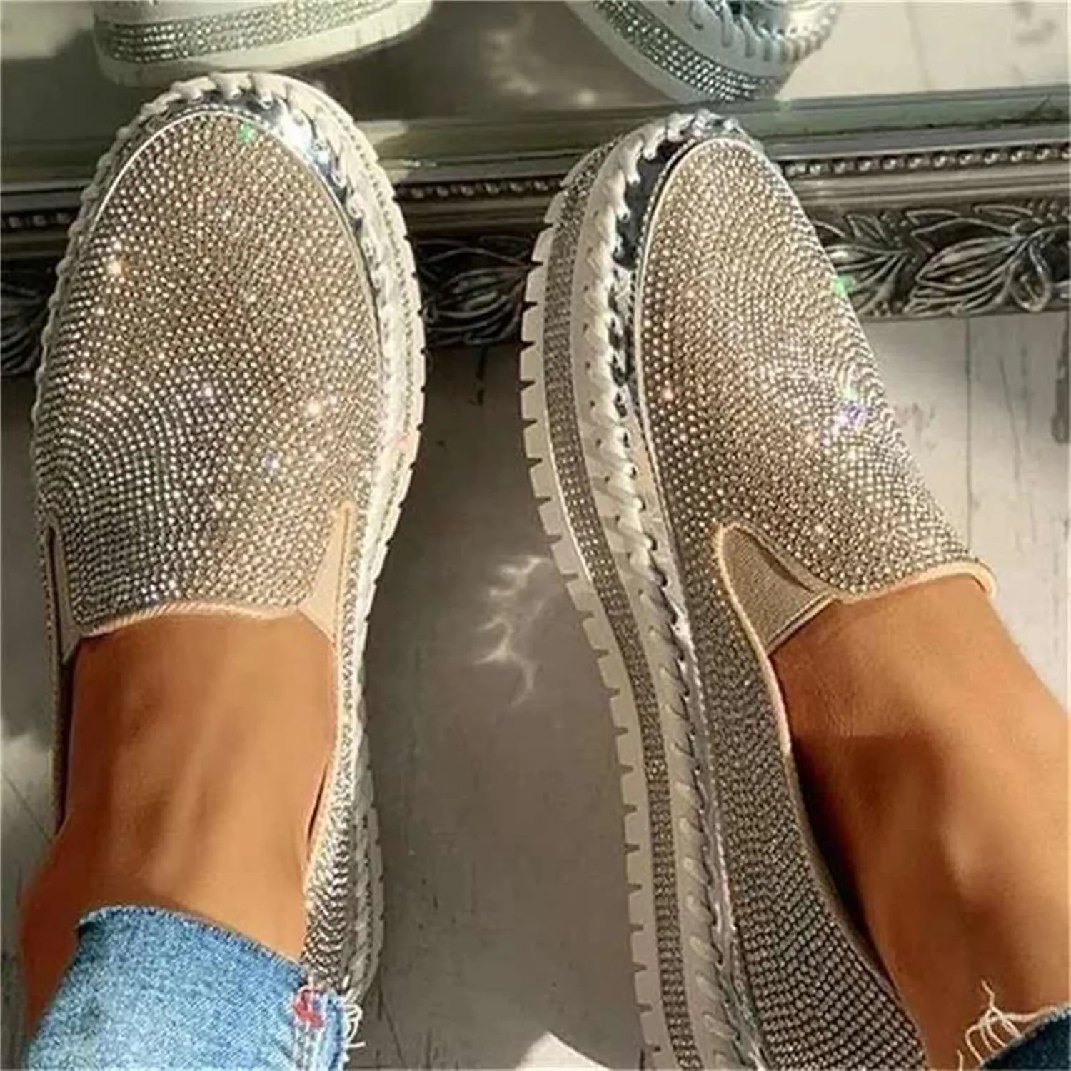 Ladmiple Shoes For Women Sneakers Trendy Low Top Lace Up Casual Fashion Lightweight Comfortable Walking Flats Loafers