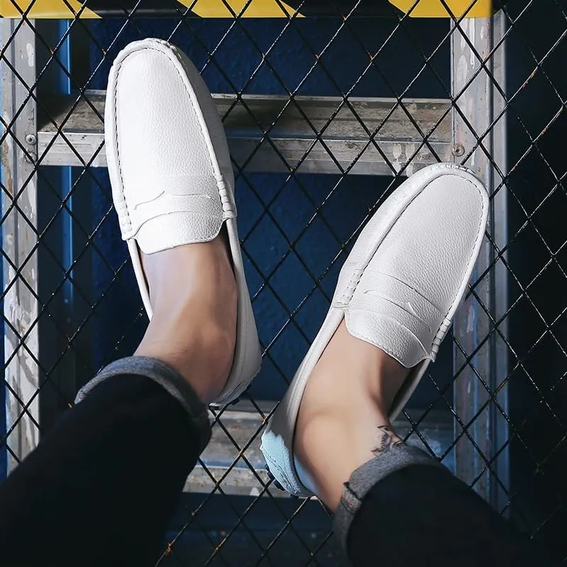 Loafers for Men Round Toe Faux Leather Penny Driving Loafers Flexible Lightweight Comfortable Casual Slip On
