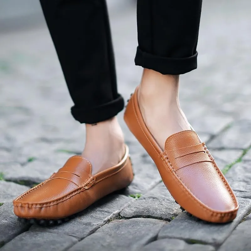 Loafers for Men Round Toe Faux Leather Penny Driving Loafers Flexible Lightweight Comfortable Casual Slip On