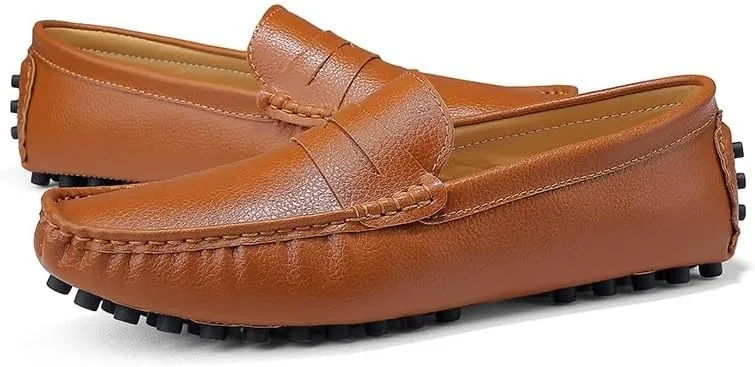Loafers for Men Round Toe Faux Leather Penny Driving Loafers Flexible Lightweight Comfortable Casual Slip On