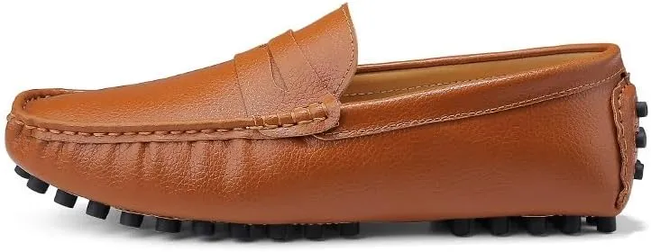 Loafers for Men Round Toe Faux Leather Penny Driving Loafers Flexible Lightweight Comfortable Casual Slip On