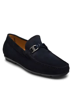 Magnanni Monterey Braid Bit in Navy Suede