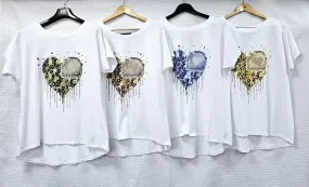 Melting Heart Cotton T-shirt Top