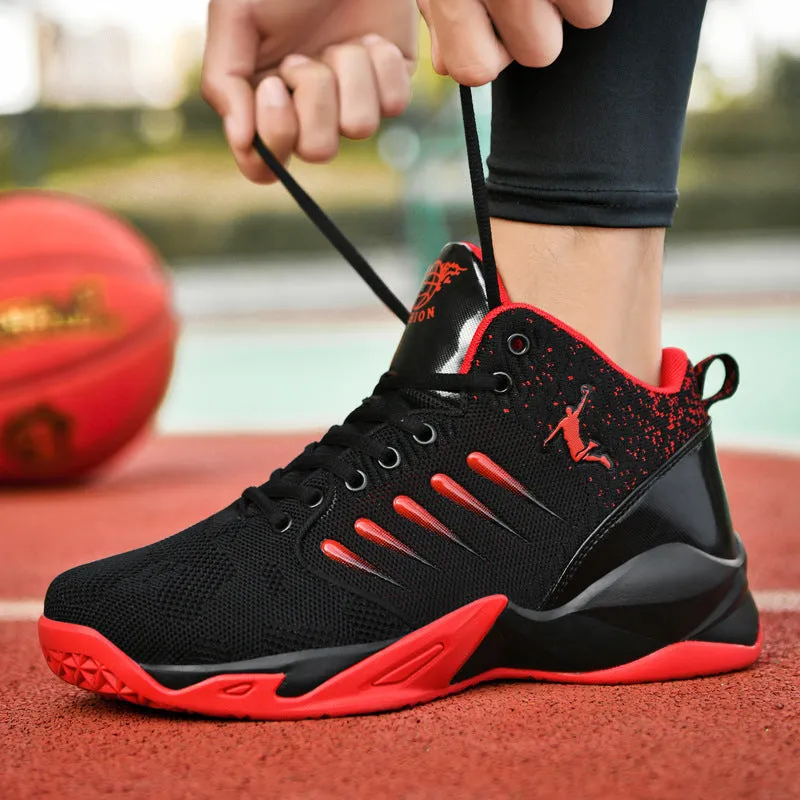 Men's Breathable Fly-Woven Basketball Sports Sneakers