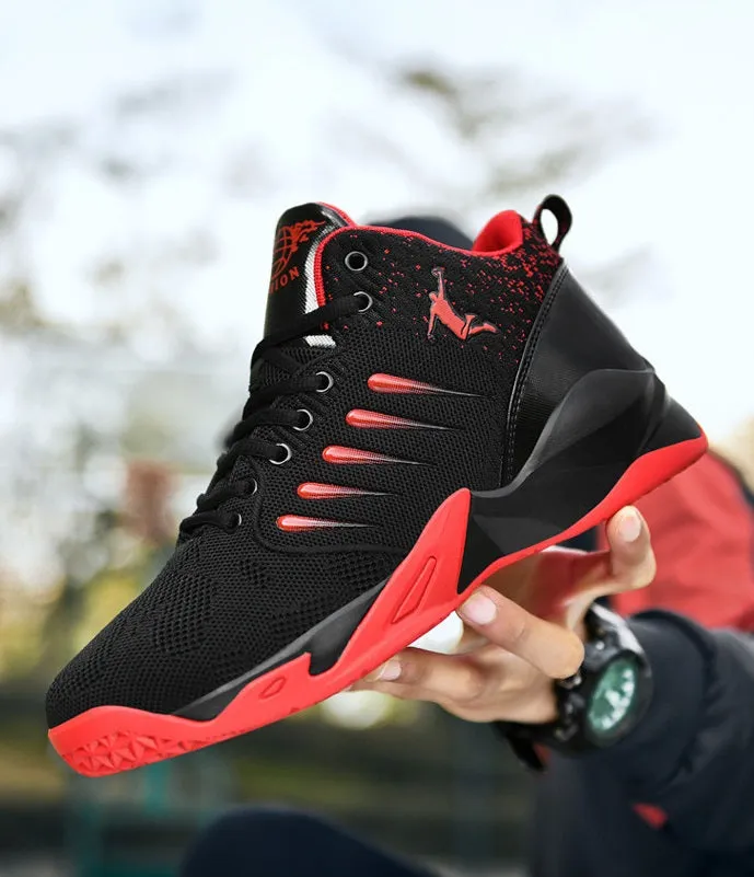 Men's Breathable Fly-Woven Basketball Sports Sneakers