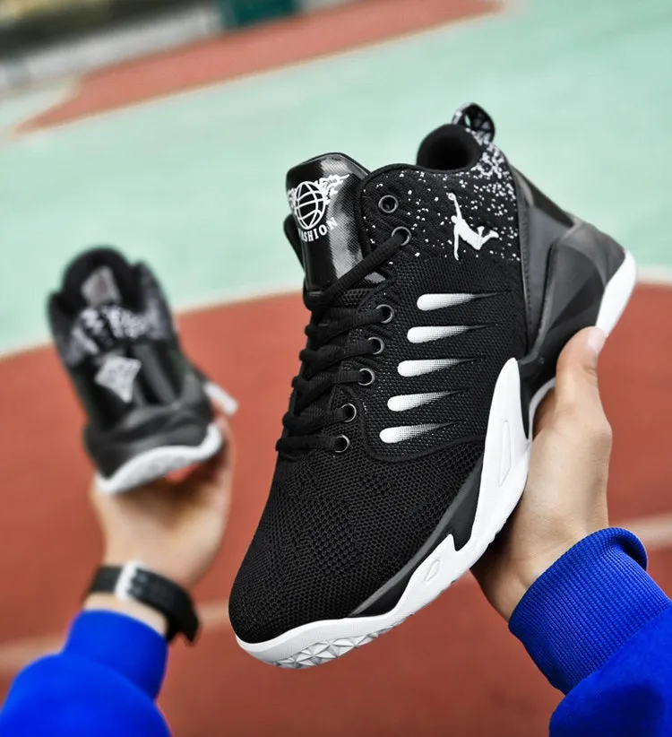 Men's Breathable Fly-Woven Basketball Sports Sneakers