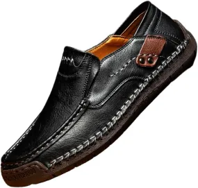 Men's Loafers Slip-On Casual Leather Dress Shoes Lightweight Comfortable Driving Walking Shoes