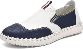 Men's Slip on Oxfords Boat Shoes Casual Leather Loafers Walking Sneakers Breathable Driving Dress Business Wokr Shoes