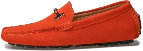 Men's Suede Leather Penny Loafers, Slip-on Driving Moccasins, Casual Flat Shoes, 10 Colors Options,Plus Big Sizes
