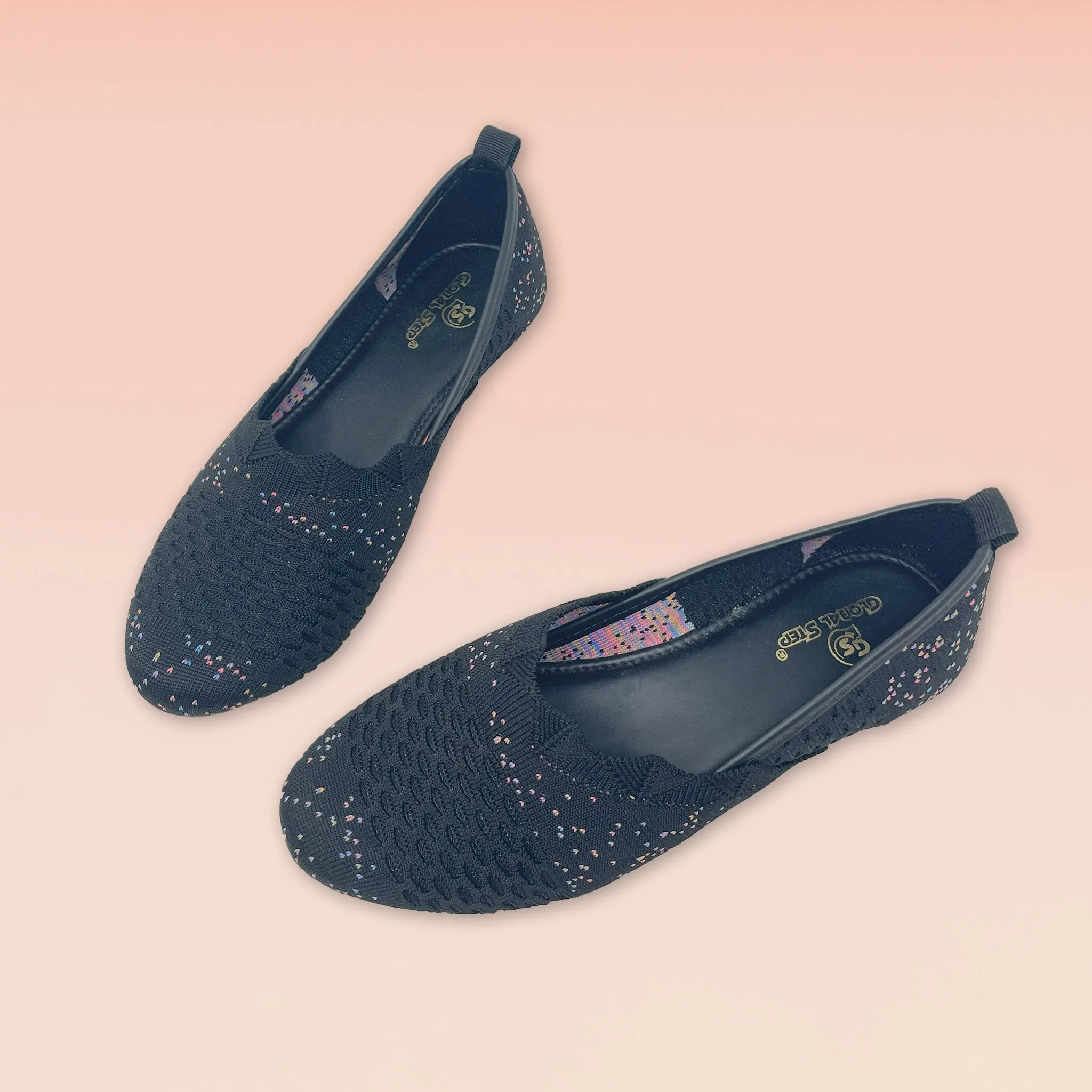 Mesh fabric ballerinas