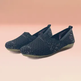 Mesh fabric ballerinas