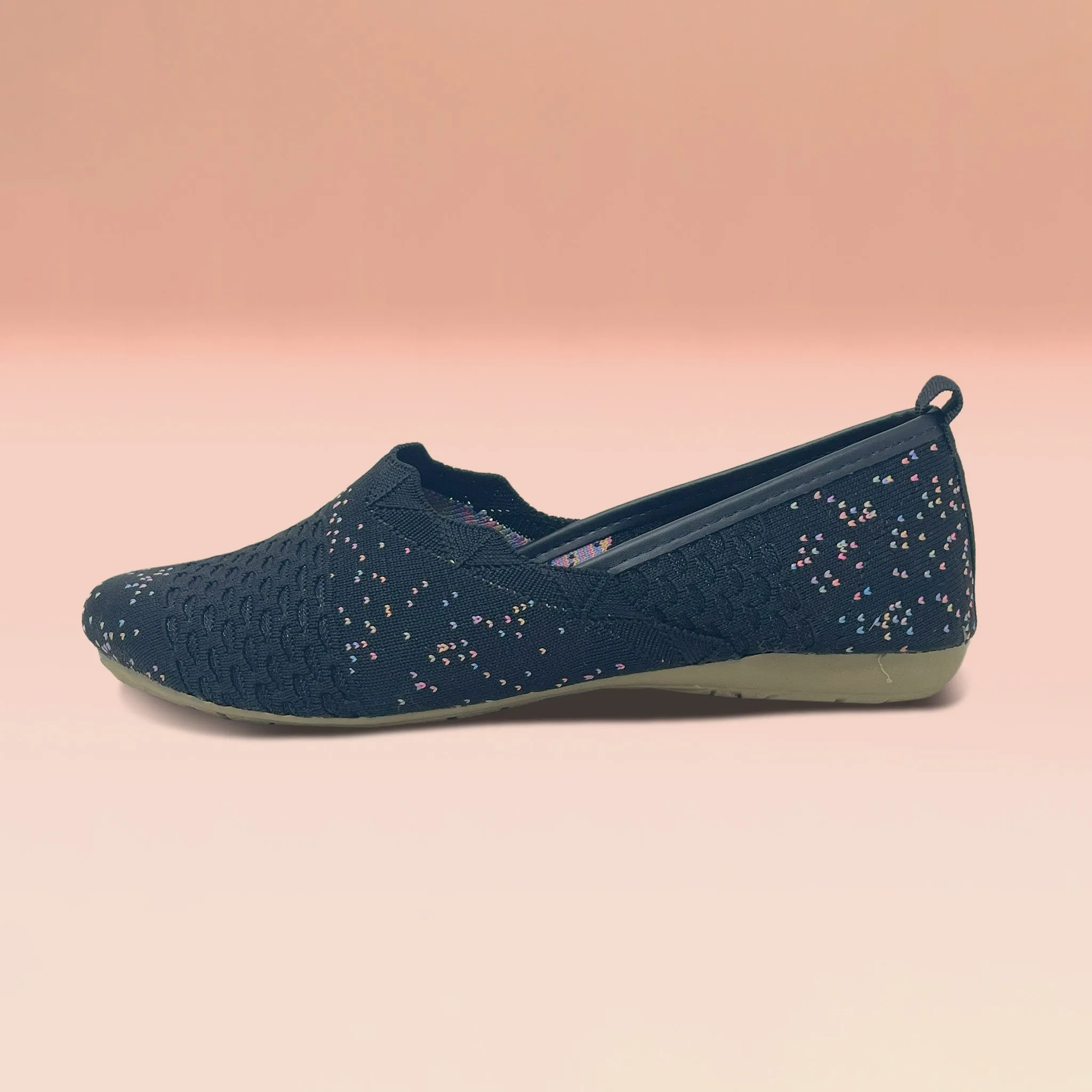 Mesh fabric ballerinas