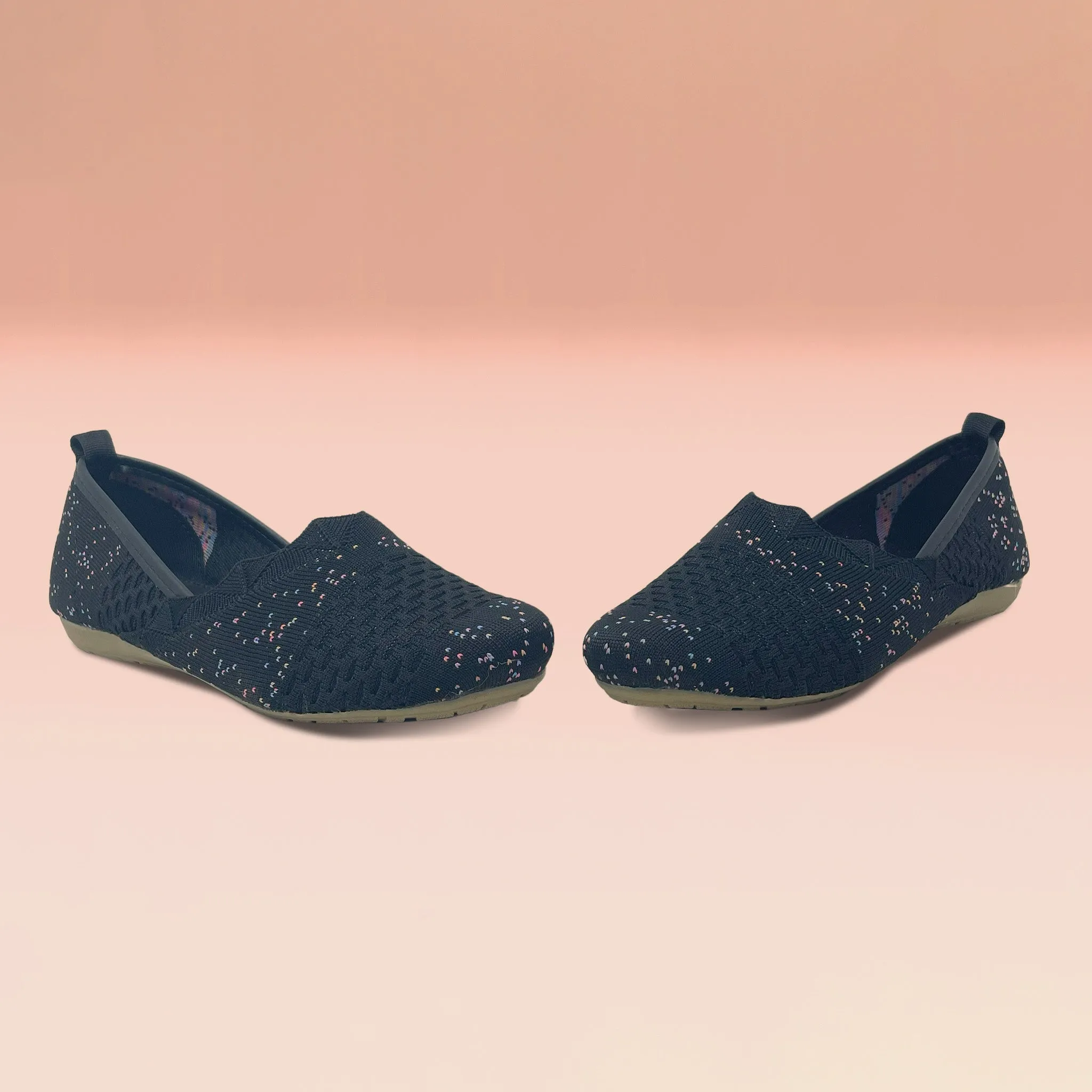 Mesh fabric ballerinas