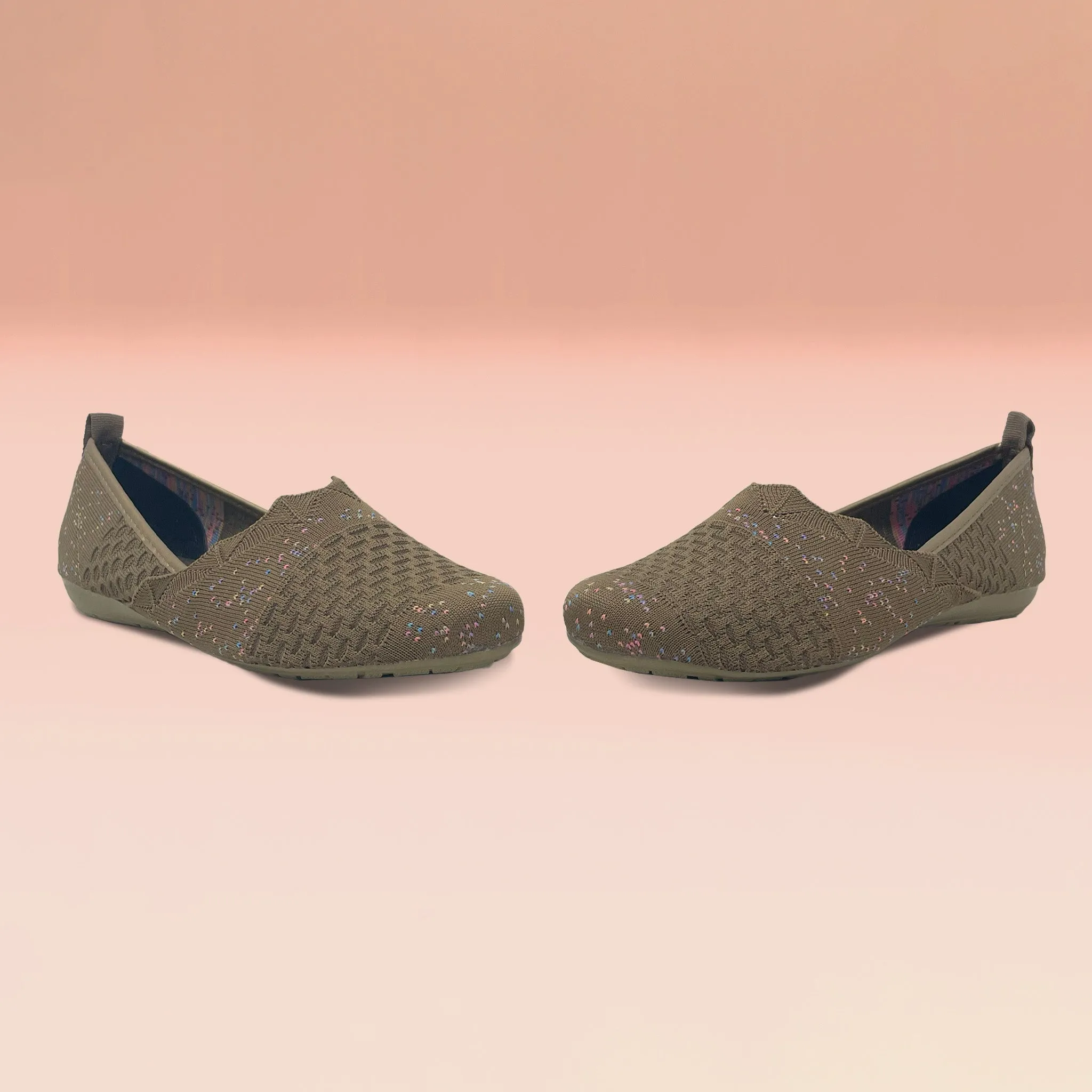 Mesh fabric ballerinas