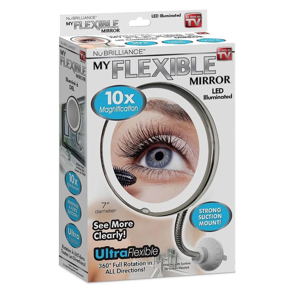 My Flexible Mirror 10x Magnification 7” Make Up Round Vanity Mirror