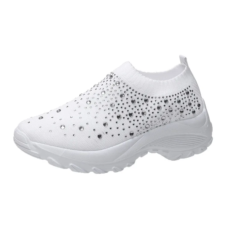 Nanccy Thick-soled Rhinestone Casual Running Shoes