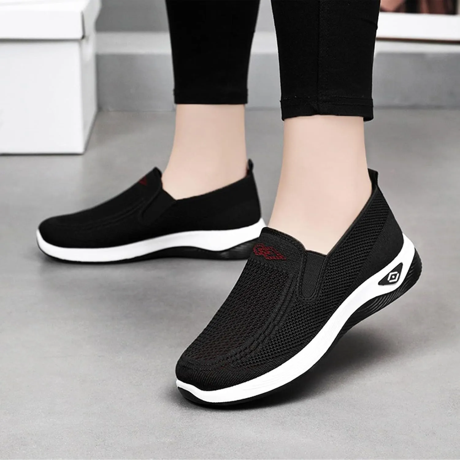 Orthopedic Sneakers for Women Arch-Support Mesh Slip on Comfortable Cushion Sneaker Casual Wide Width Walking Shoes