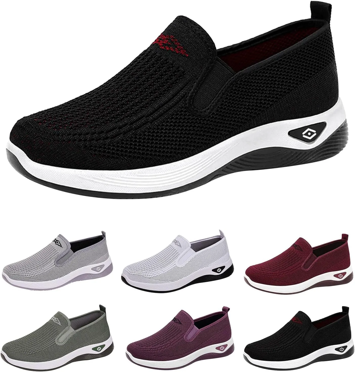 Orthopedic Sneakers for Women Arch-Support Mesh Slip on Comfortable Cushion Sneaker Casual Wide Width Walking Shoes