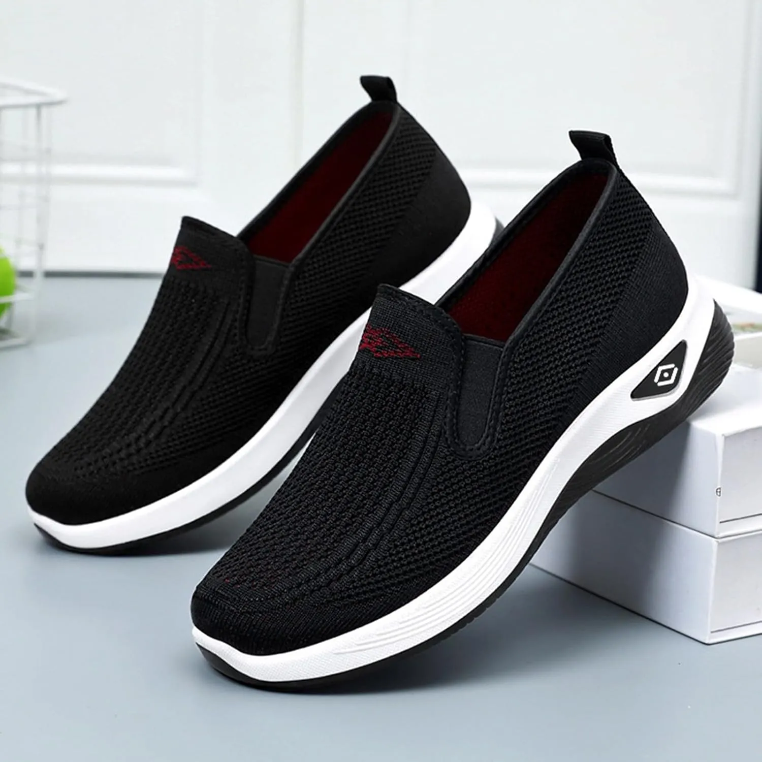 Orthopedic Sneakers for Women Arch-Support Mesh Slip on Comfortable Cushion Sneaker Casual Wide Width Walking Shoes